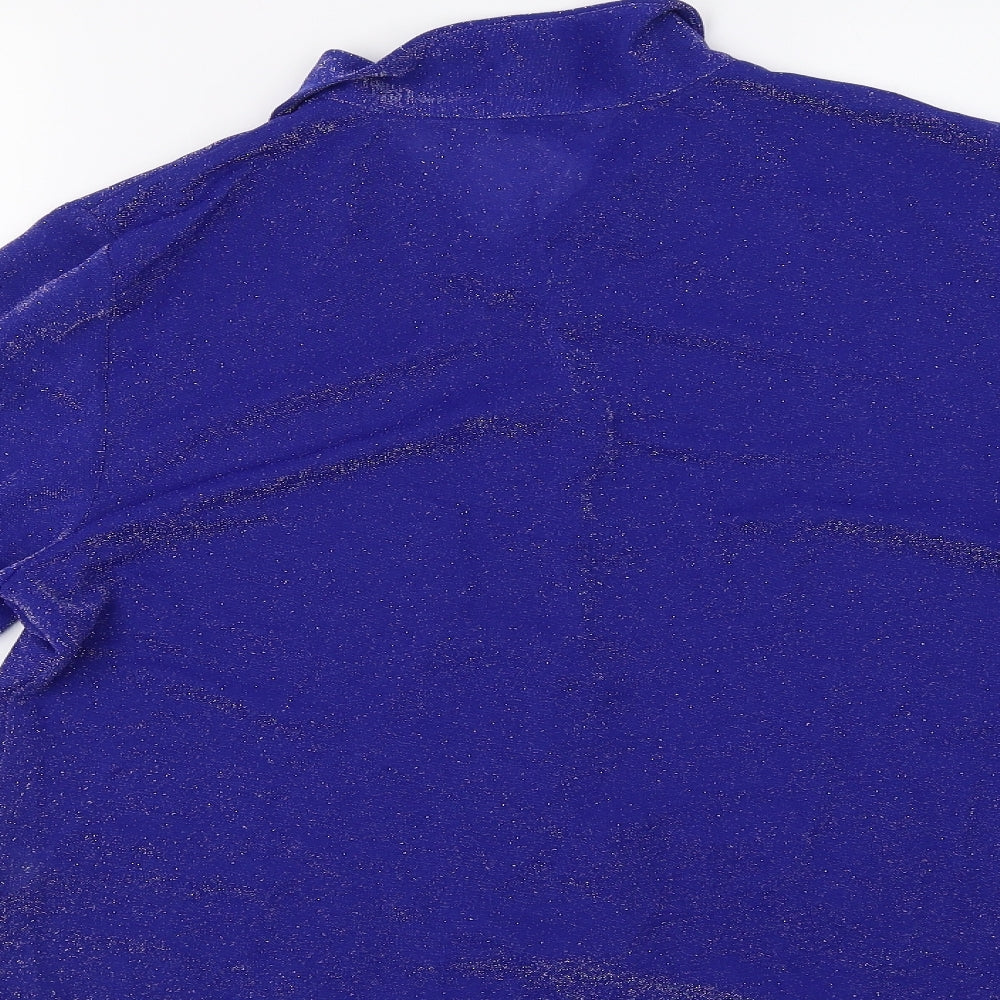 Brand and care label for Berkertex women’s blue basic button-up, size UK 18