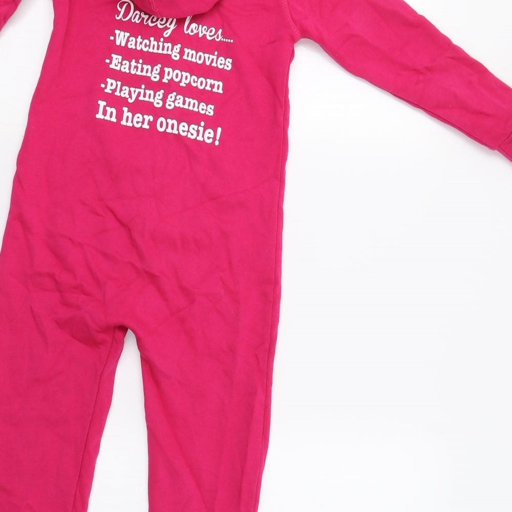 Brand and care label for Sparks & Daughters girls’ pink bodysuit, size 3-4, years - onesie