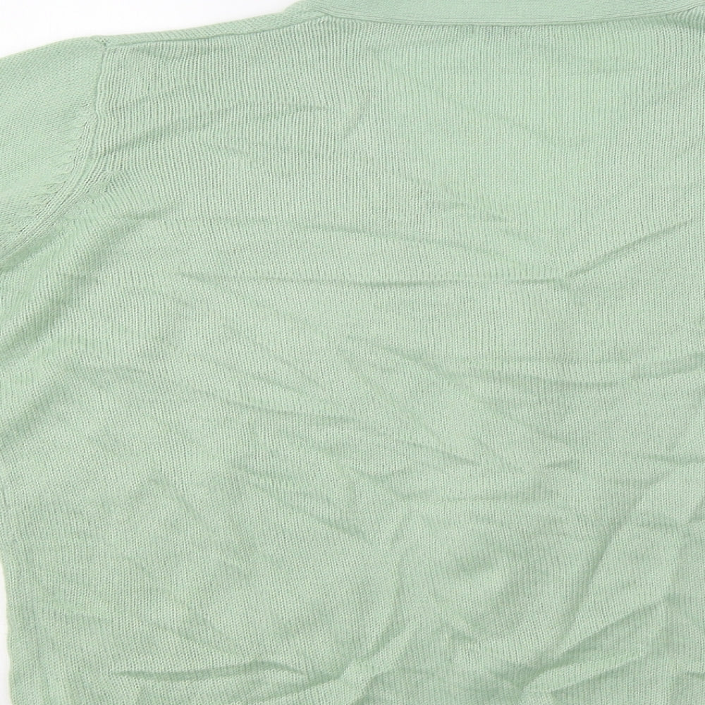 Womens UK Size M Damart Green Cardigan Jumper