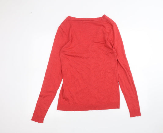 simple life Womens Red Cardigan Jumper Size XS