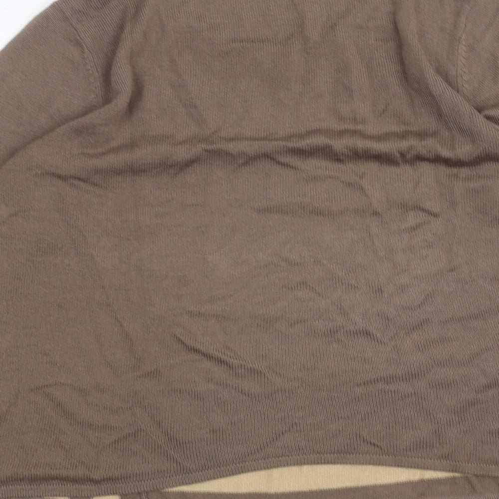 Womens UK Size S Casamia Brown Basic T-Shirt
