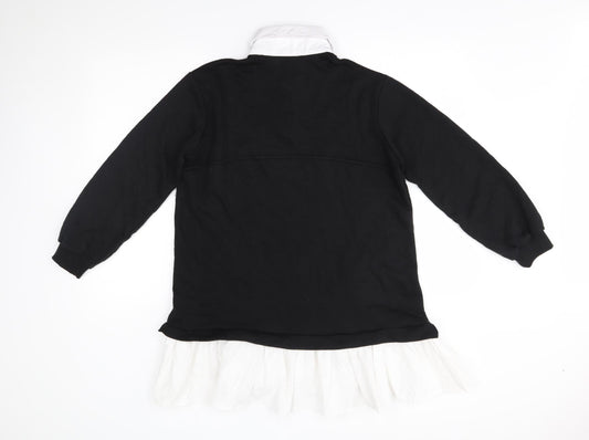 Womens UK Size S cameo rose Black Pullover Jumper