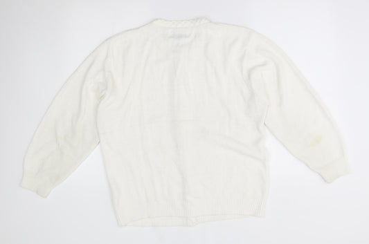 nuggets Womens White Cardigan Jumper Size M