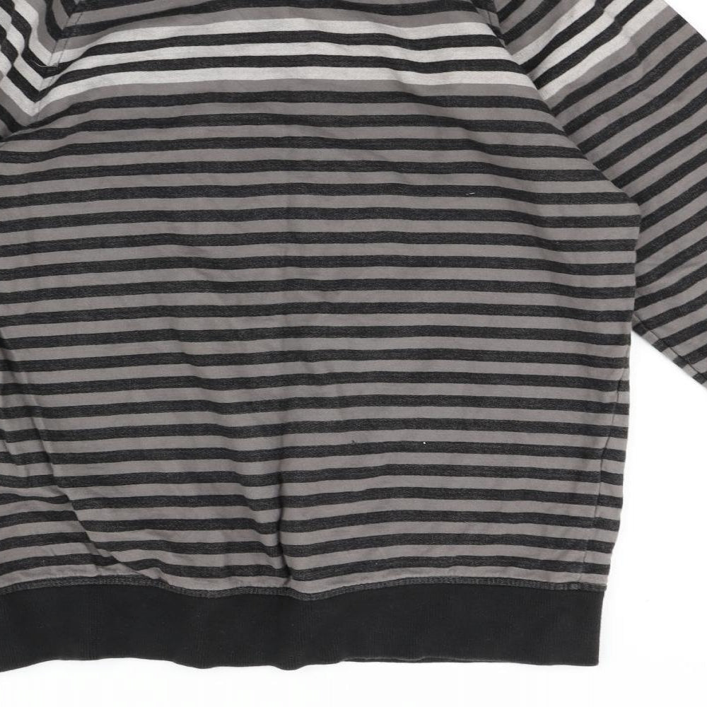 George Mens Black Striped Pullover Jumper Size S