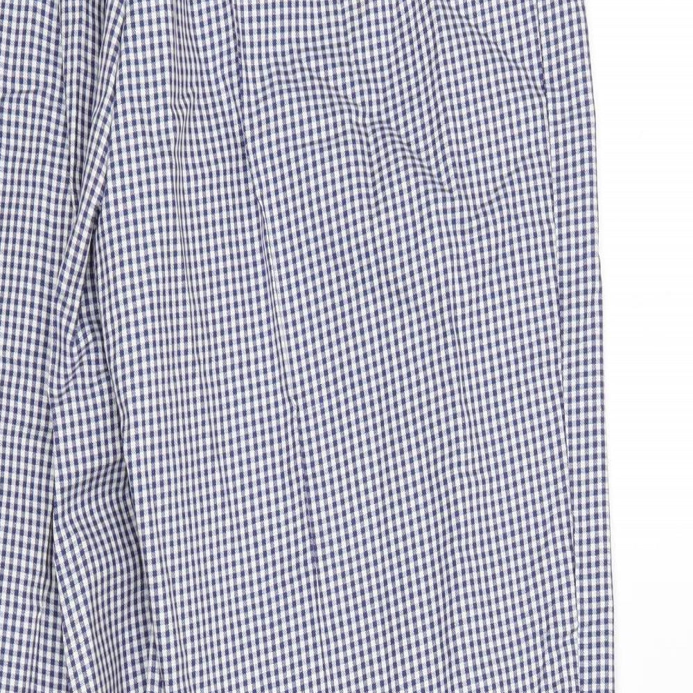 Alexandria Womens Blue Check Trousers Size 14 L30 in
