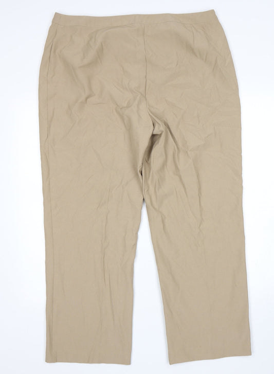 Womens UK Size 18 Essentials Regular Fit Beige Trousers