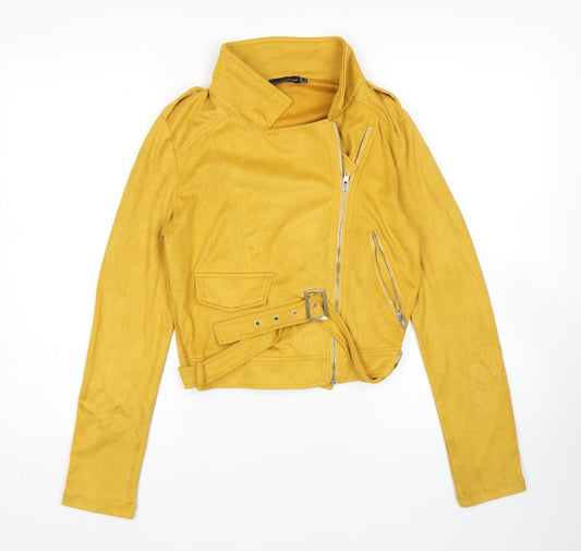 Womens UK Size 6 PRETTYLITTLETHING Yellow Bomber Jacket