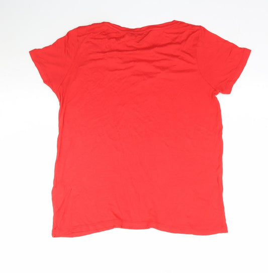 Atmosphere Womens Red Basic T-Shirt Size 12 - Criss cross front