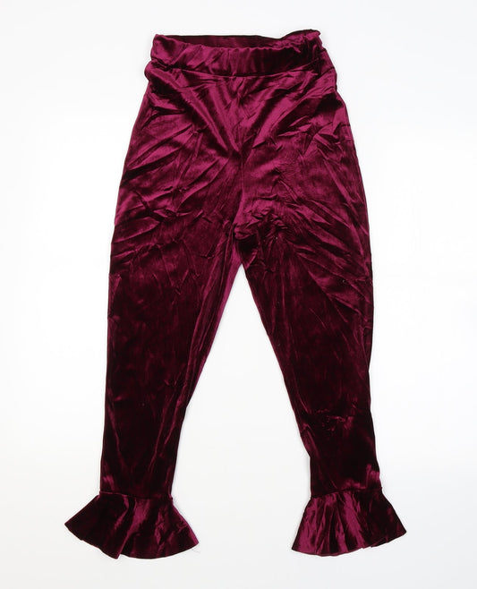 Womens UK Size 6 Boohoo Regular Fit Purple Trousers
