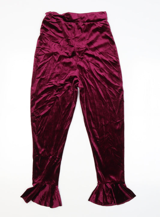 Womens UK Size 6 Boohoo Regular Fit Purple Trousers
