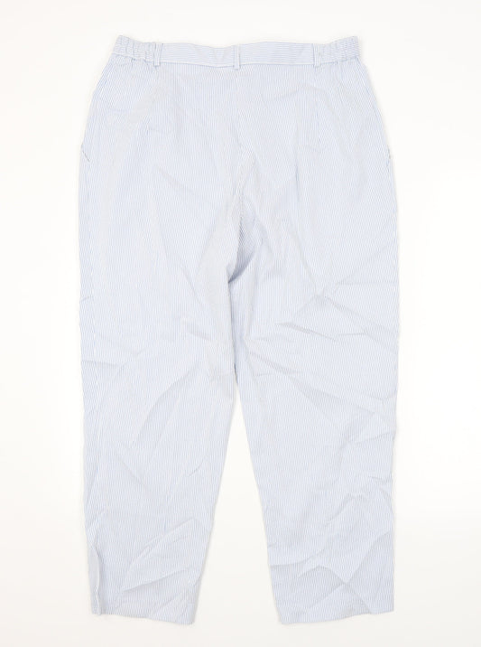 Womens UK Size 16 M&S Regular Fit Blue Trousers