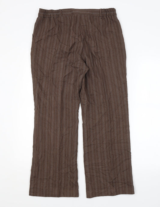 Womens UK Size 12 BM Regular Fit Brown Trousers