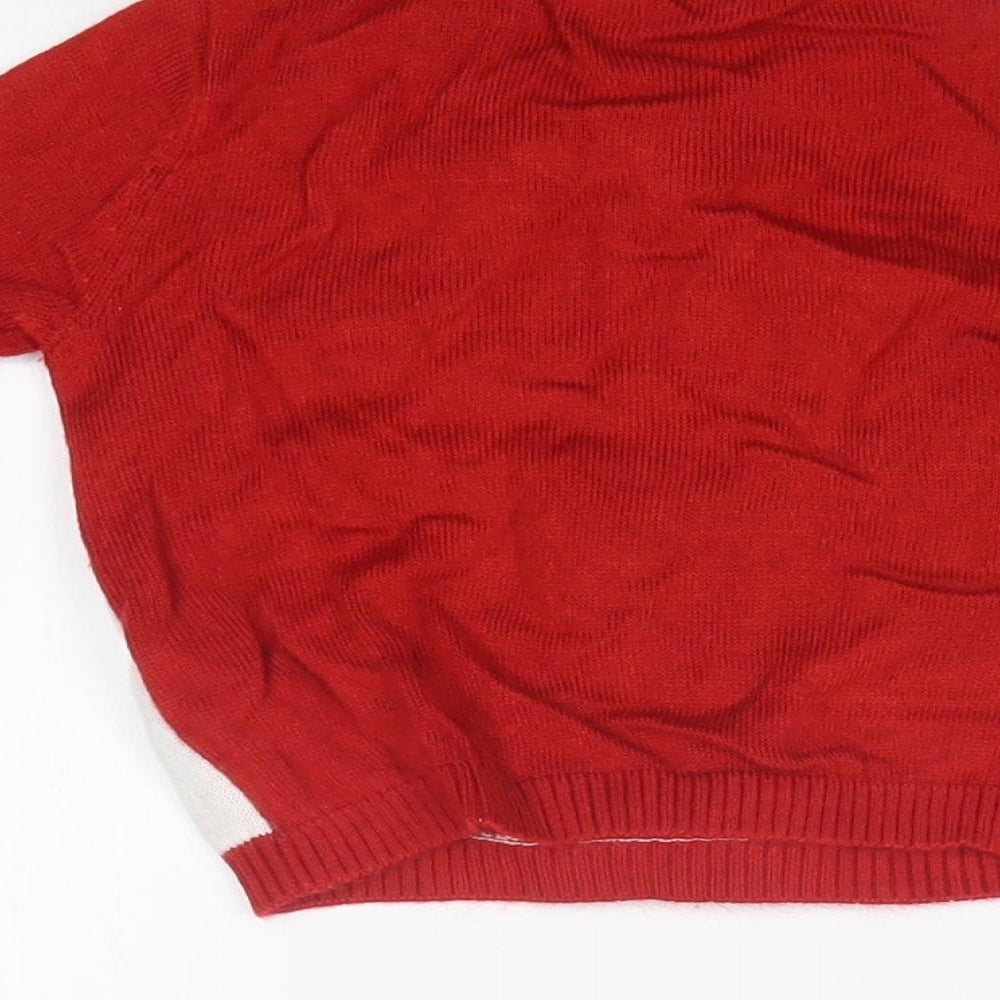 Brand and care label for M&Co Baby Red jumper, size 6-9, Months - CHRISTMAS