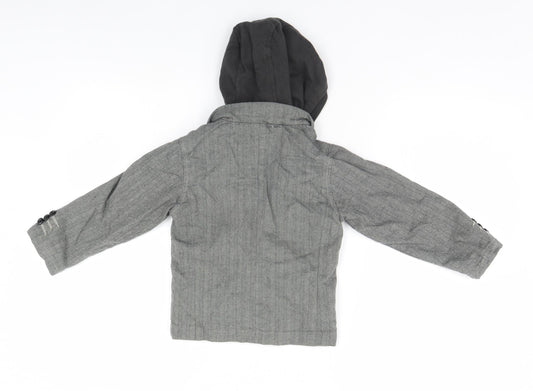 Preworn Boys Grey Pullover Hoodie Size 3-4 Years