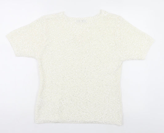 Womens UK Size M Classic White Basic T-Shirt