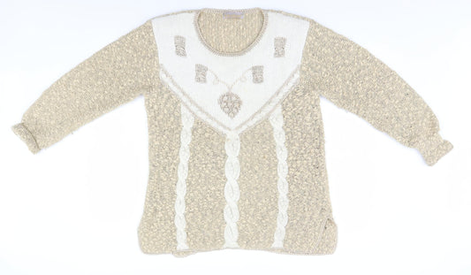 Additional front view of Daxon women’s beige jumper, size UK 12