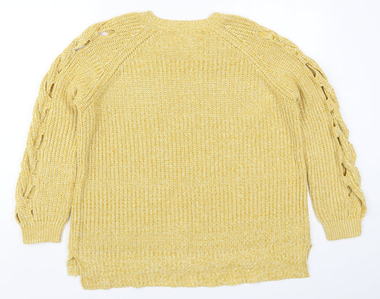 Womens UK Size 10 River Island Yellow Pullover Jumper