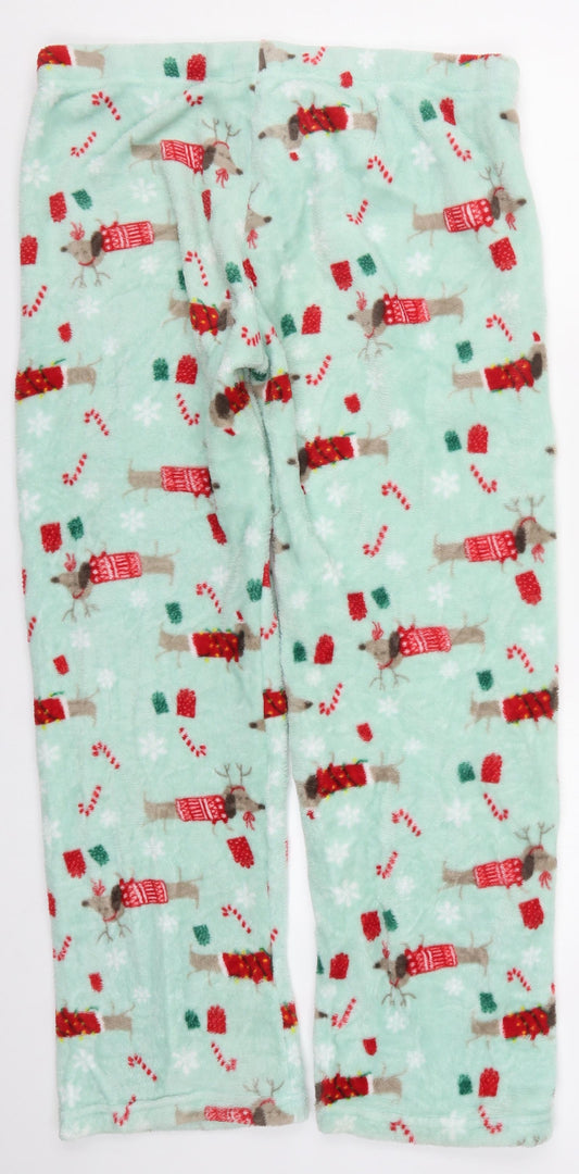 Nightfox Womens Blue Trousers Size M L26 in - Christmas Sausage Dog Pyjama Pants