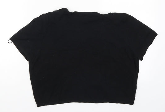 Debenams Womens Black Knit Cardigan Jumper Size 14