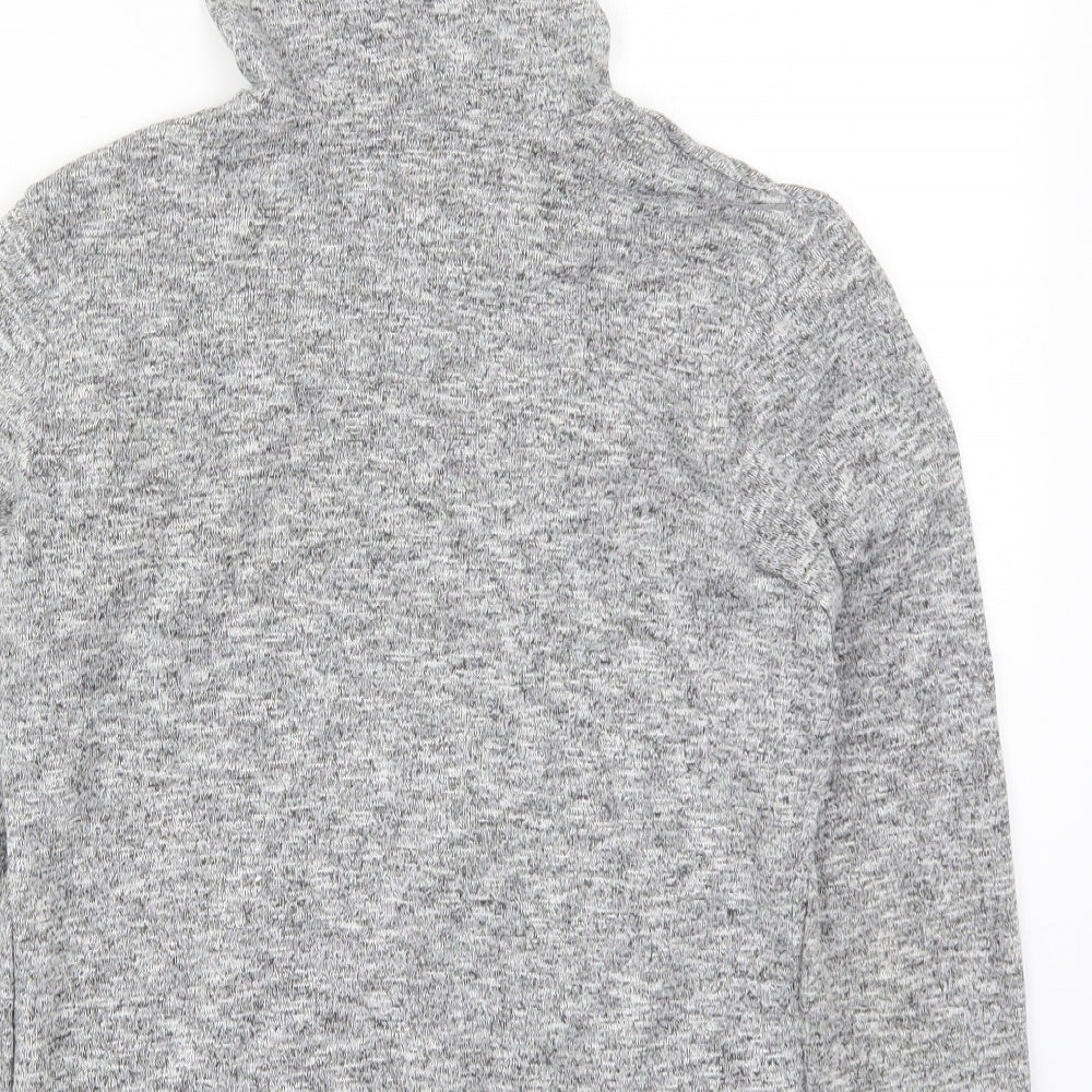 Brand and care label for George girls’ grey full zip hoodie, size 11-12, years