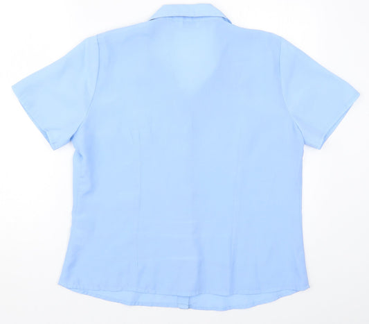 Classics Womens Blue Basic Button-Up Size 18