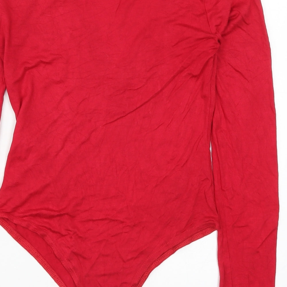 PRETTYLITTLETHING Womens Red Bodysuit One-Piece Size 10