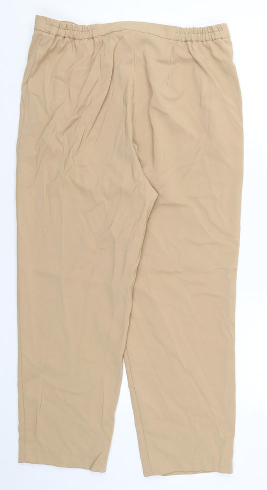 Preworn Womens Beige Trousers Size 18 L24.5 in