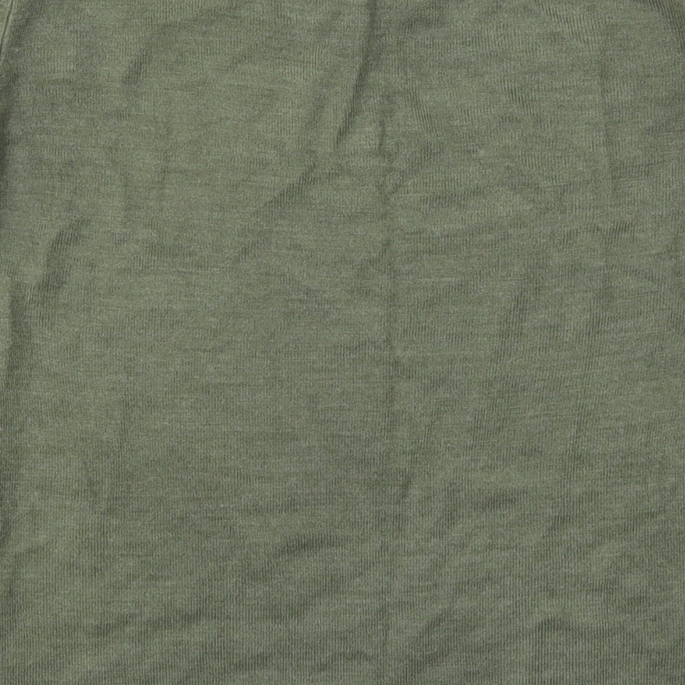 Brand and care label for Primark women’s green knit jumper, size UK 14