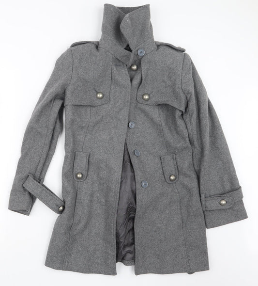 Womens UK Size 8 Oasis Grey Pea Coat
