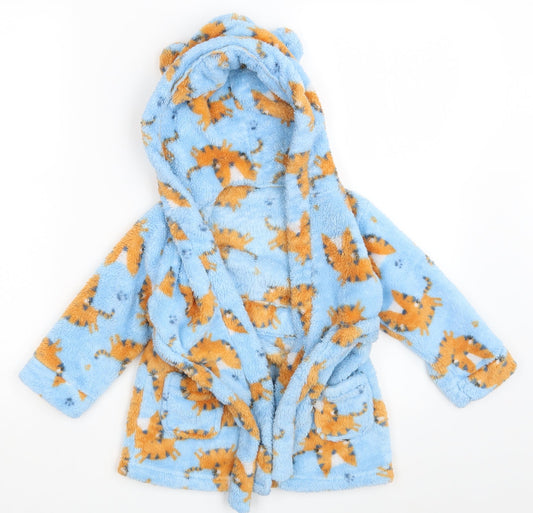 Studio Baby Blue Animal Print Babydoll Robe Size 12-18 Months