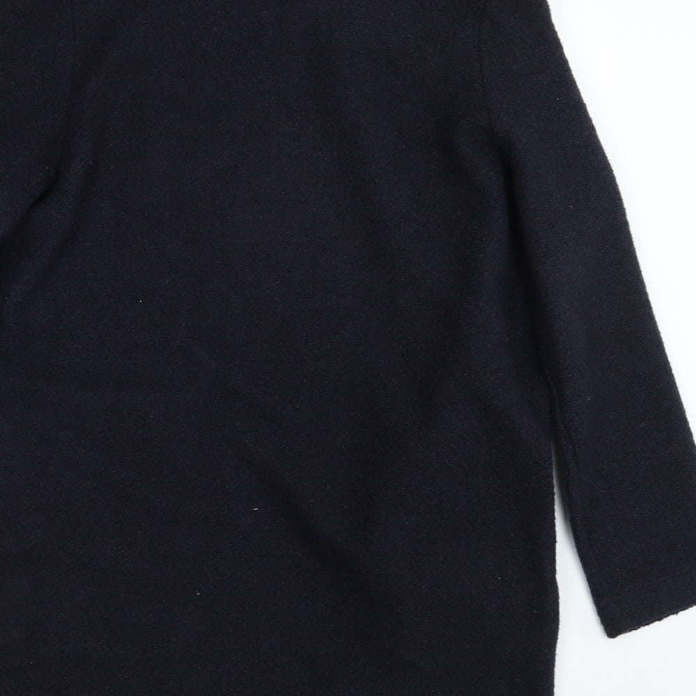 Brand and care label for F&F women’s blue wrap jumper, size UK 10