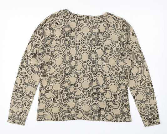 Brown Womens Gold Knit Pullover Jumper Size S