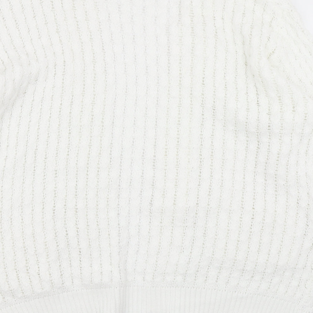 Womens UK Size M Choice White Cardigan Jumper
