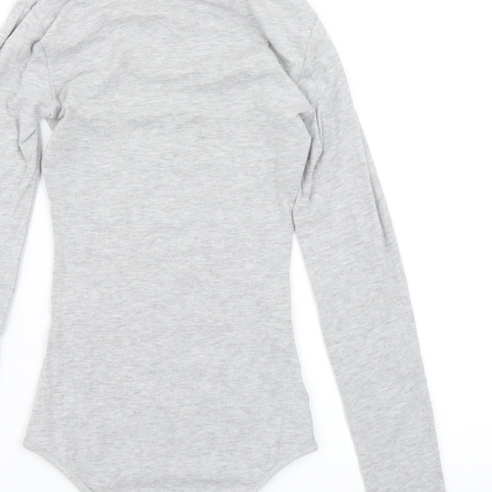 PRETTYLITTLETHING Womens Grey Bodysuit One-Piece Size 6