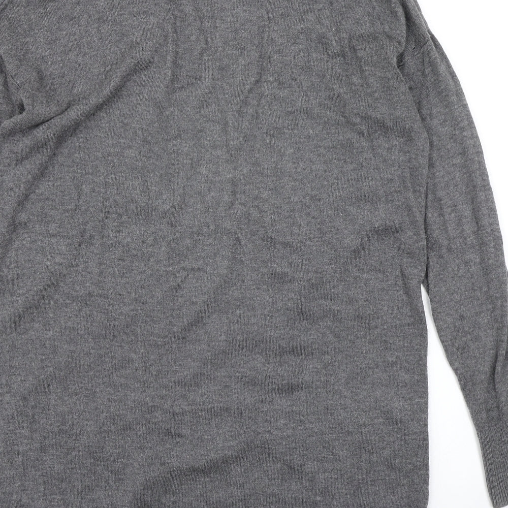 Brand and care label for F&F women’s grey knit cardigan jumper, size UK 6