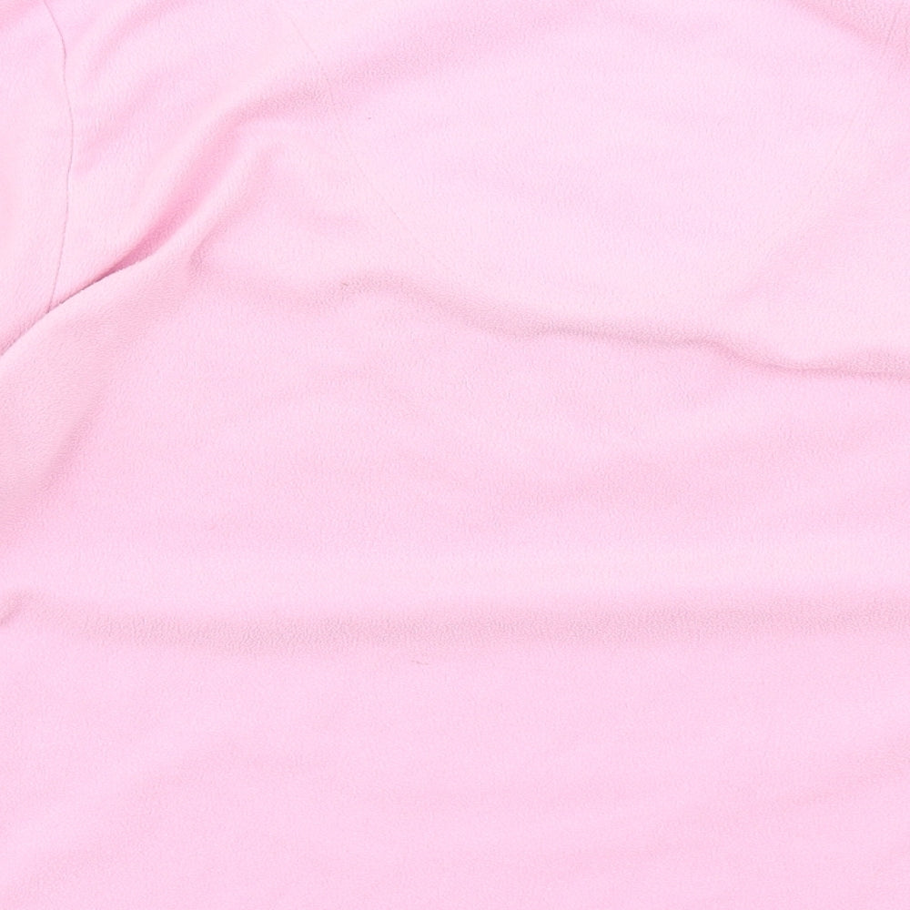 Brand and care label for Secret Possesions women’s pink solid fleece top pyjama top, size M