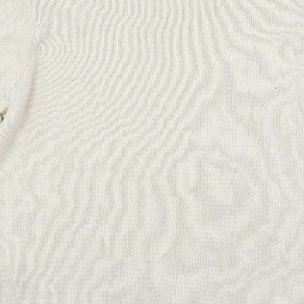 Brand and care label for Damart women’s white knit jumper, size UK 18