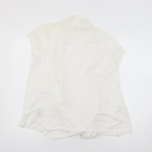 Womens UK Size L Marks and Spencer White Cardigan Jumper