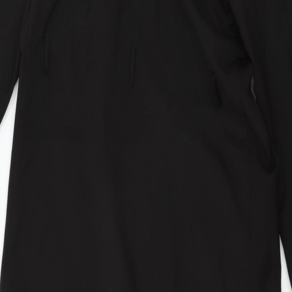 Brand and care label for Missguided women’s black jacket, size UK 4