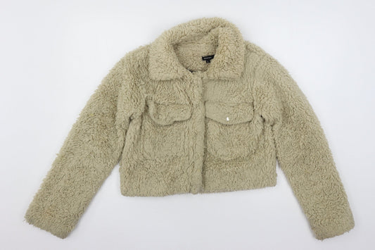 Additional front view of Rising women’s beige microfibre jacket, size S