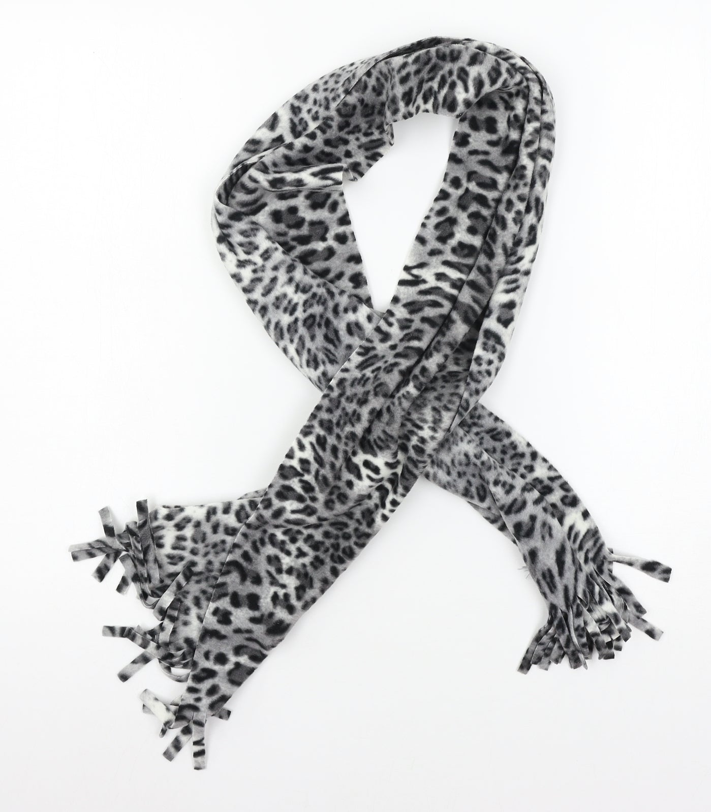 Preworn Womens Green Animal Print Fleece Scarf