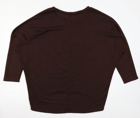 Zanza Womens Brown Knit Pullover Jumper Size XL