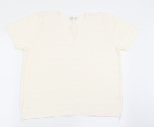 Additional front view of Berkertex women’s white basic t-shirt, size UK 14