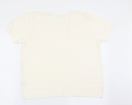 Berkertex Womens White Basic T-Shirt Size 14