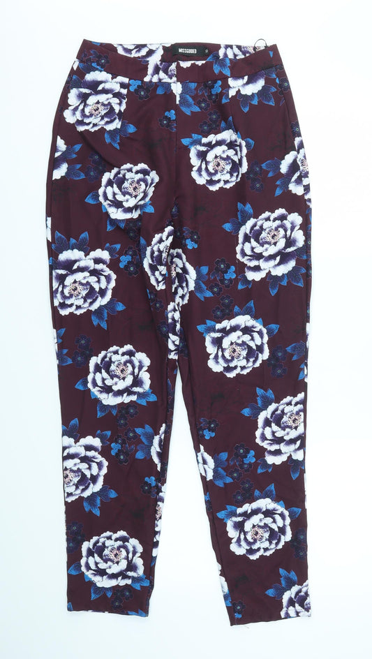 Womens UK Size 10 Missguided Regular Fit Purple Trousers