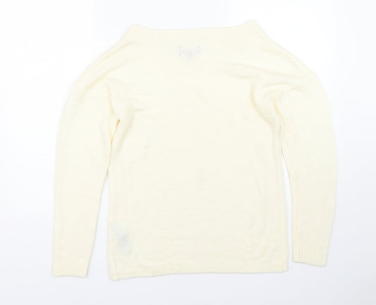 Womens UK Size 8 Preworn Beige Pullover Jumper