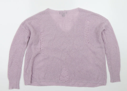 Atmosphere Womens Purple Pullover Jumper Size S