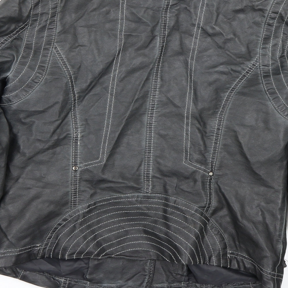 Brand and care label for Denim co women’s black jacket coat, size UK 12
