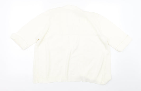 Authetic 1928 Womens White Cardigan Jumper Size M
