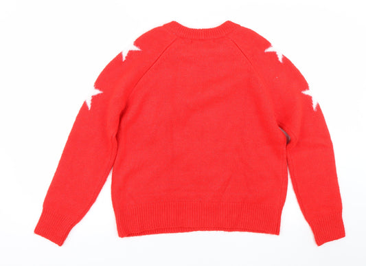 NEXT Womens Red Polka Dot Pullover Jumper Size XS